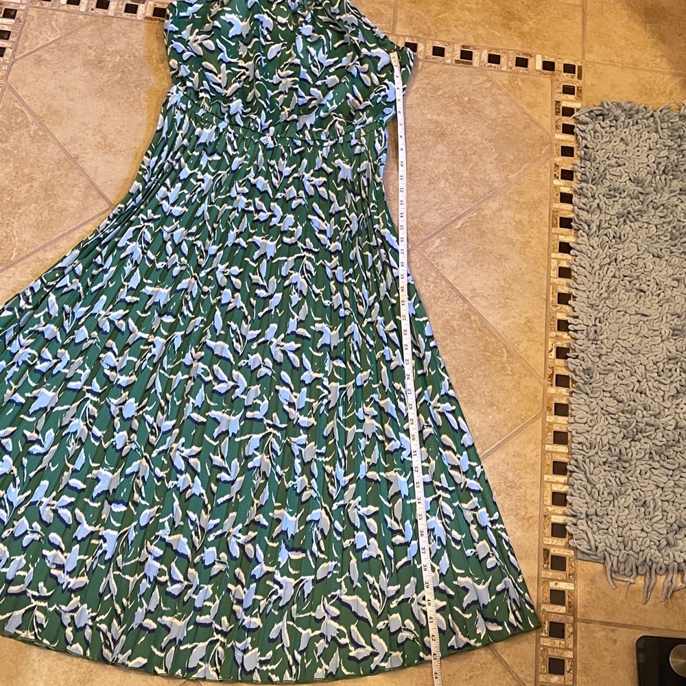 Scoop Maxi Dress Pleated Skirt Green & Blues 12/14 NWOT - Picture 13 of 15